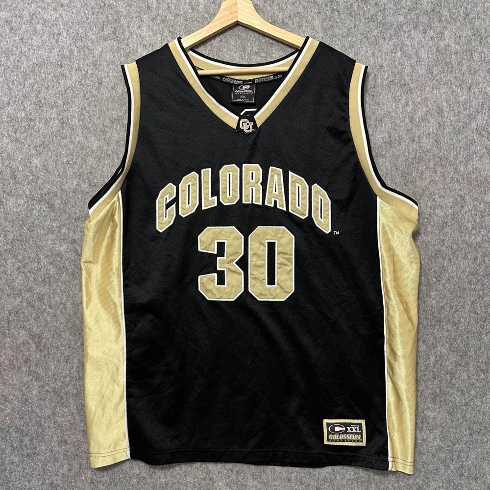 Colosseum Colorado Buffaloes Basketball Jersey Number 30 Black Gold XXL Mens